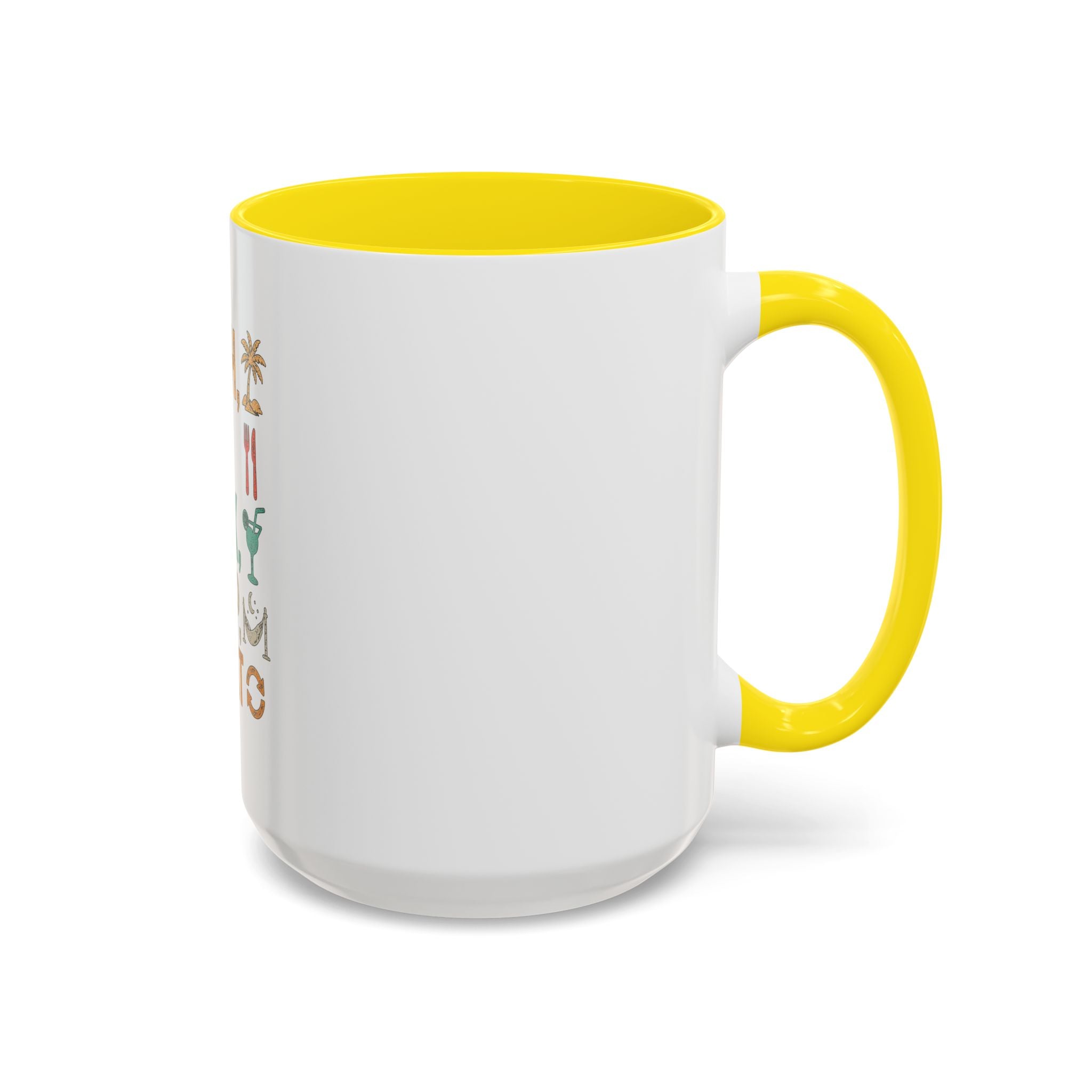 "Beach, Eat, Drink, Sleep, Repeat" Accent Coffee Mug (11, 15oz)