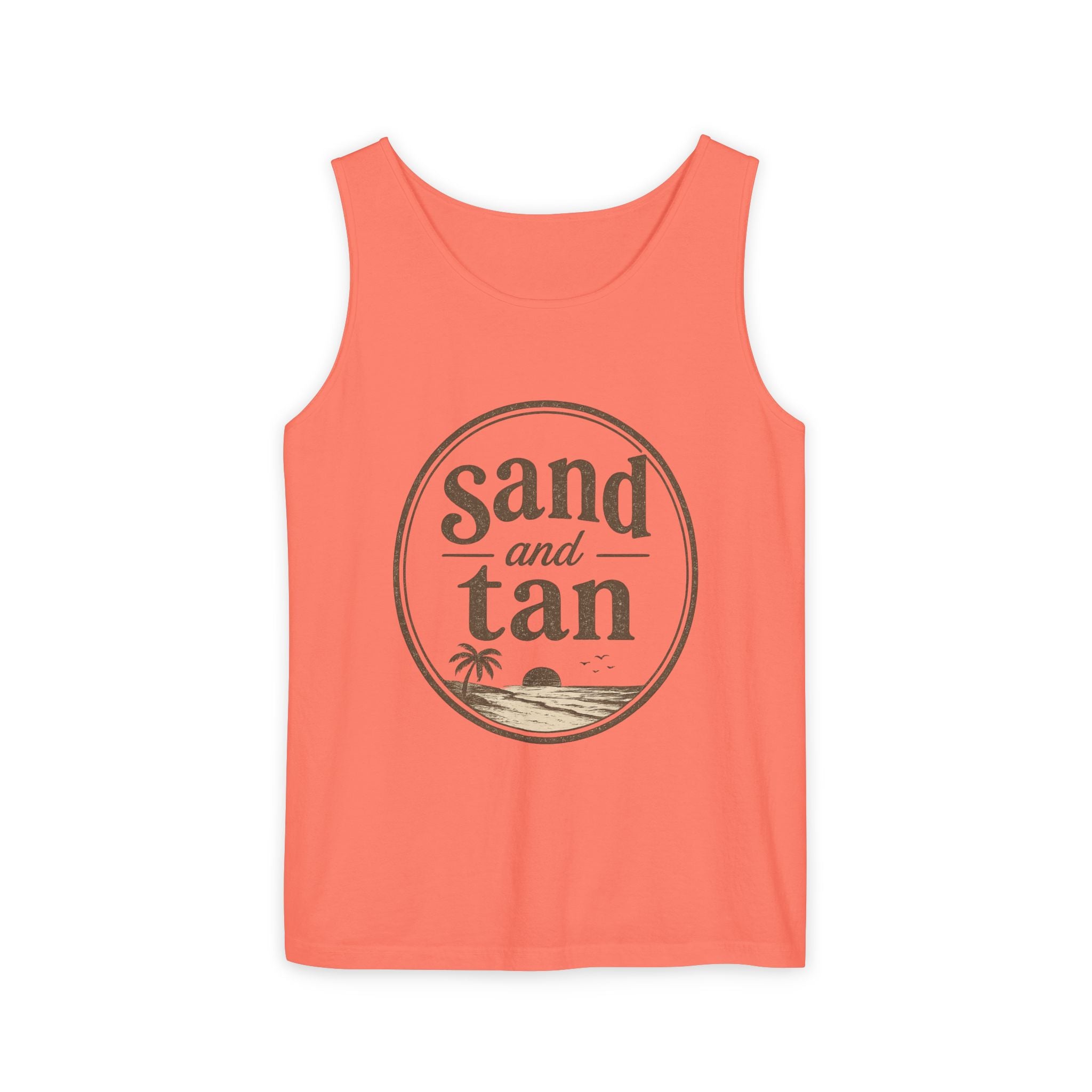 Sand and Tan Beach Tank Top — Vintage Surf Graphic
