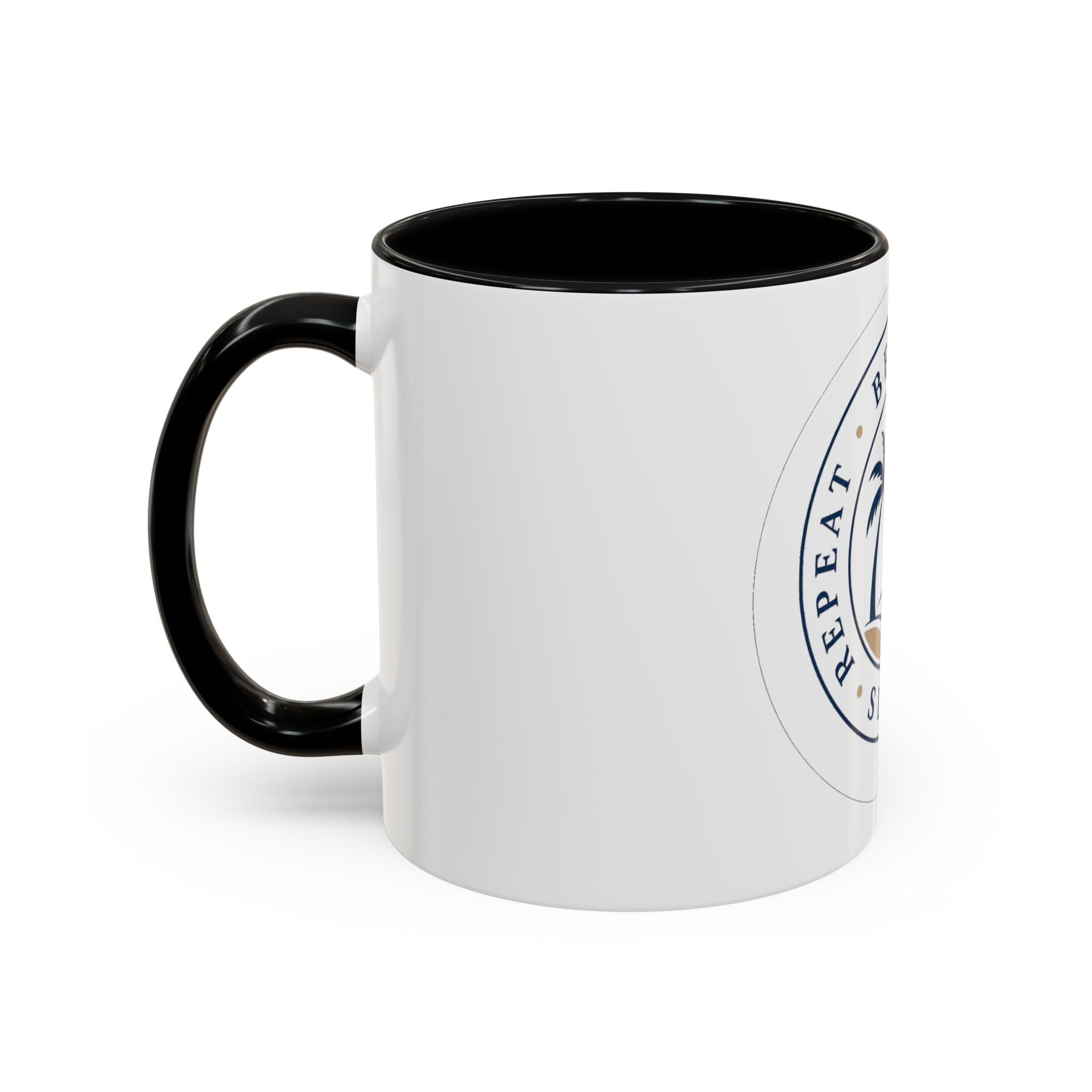 "Beach, Eat, Drink, Sleep, Repeat" Accent Coffee Mug (11, 15oz)