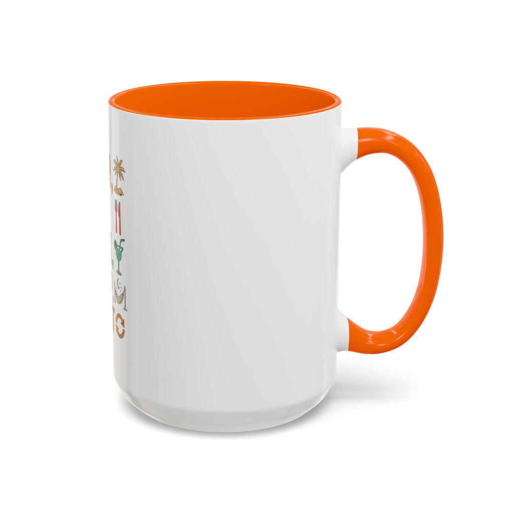 "Beach, Eat, Drink, Sleep, Repeat" Accent Coffee Mug (11, 15oz)