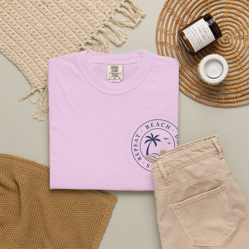 "Beach, Drink, Sleep, Repeat"— Vintage Coastal Graphic Tee