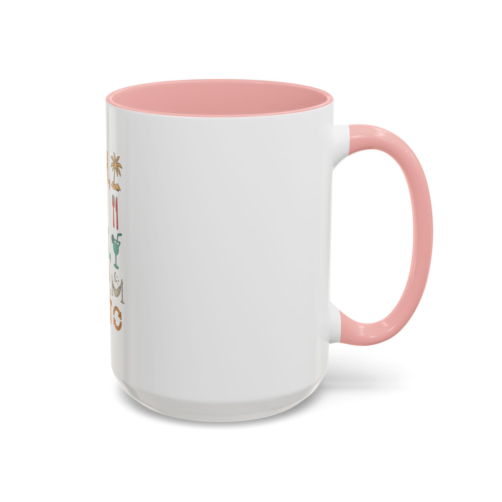 "Beach, Eat, Drink, Sleep, Repeat" Accent Coffee Mug (11, 15oz)