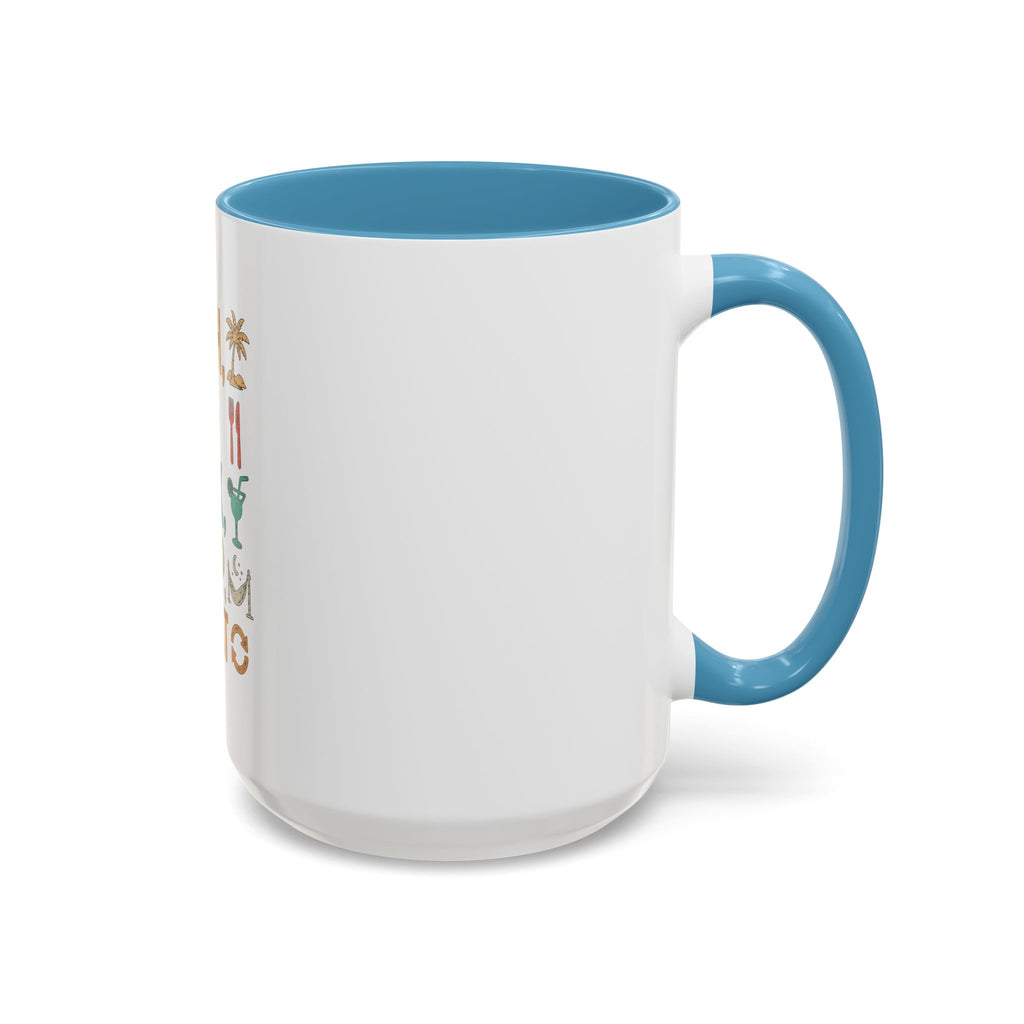 "Beach, Eat, Drink, Sleep, Repeat" Accent Coffee Mug (11, 15oz)