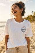 Beach Vibes Pocket Graphic T-Shirt — Retro 'Beach' Logo Tee