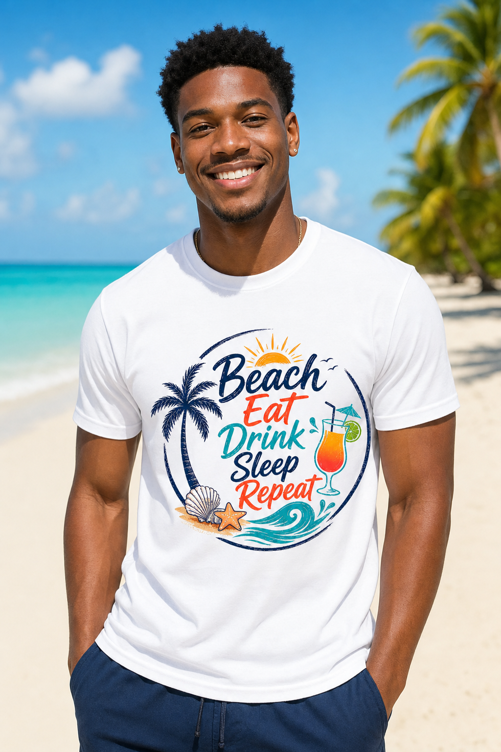 Beach Eat Drink Sleep Repeat T-Shirt