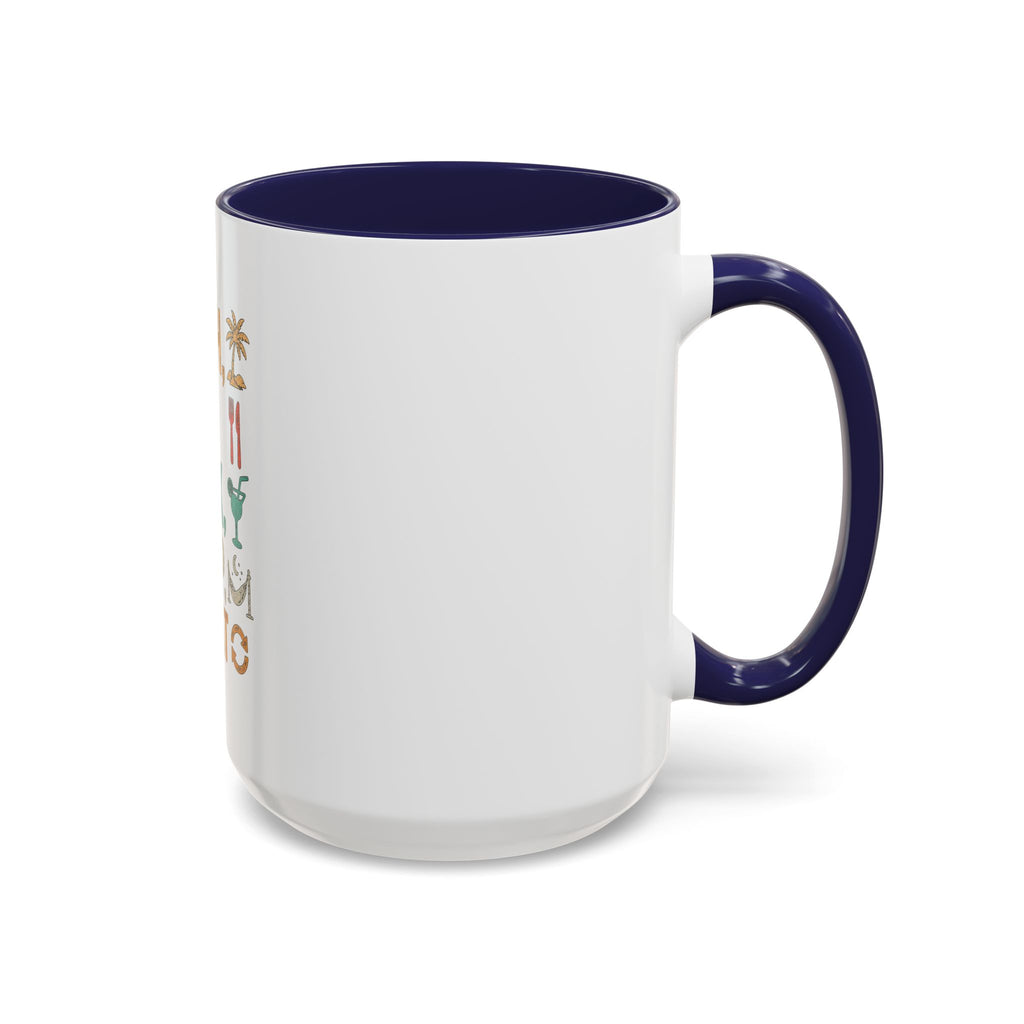 "Beach, Eat, Drink, Sleep, Repeat" Accent Coffee Mug (11, 15oz)