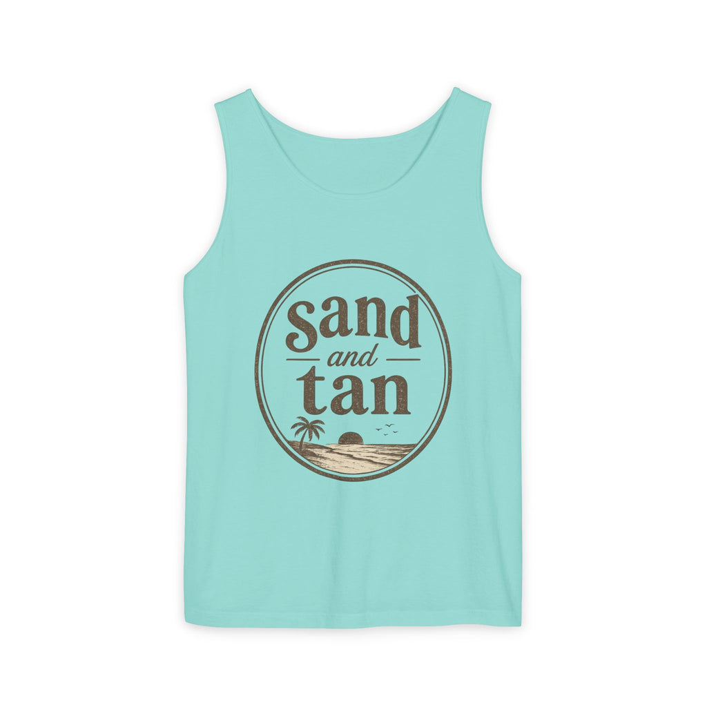 Sand and Tan Beach Tank Top — Vintage Surf Graphic