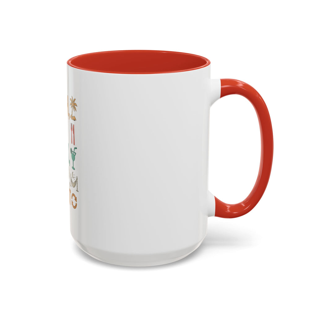 "Beach, Eat, Drink, Sleep, Repeat" Accent Coffee Mug (11, 15oz)