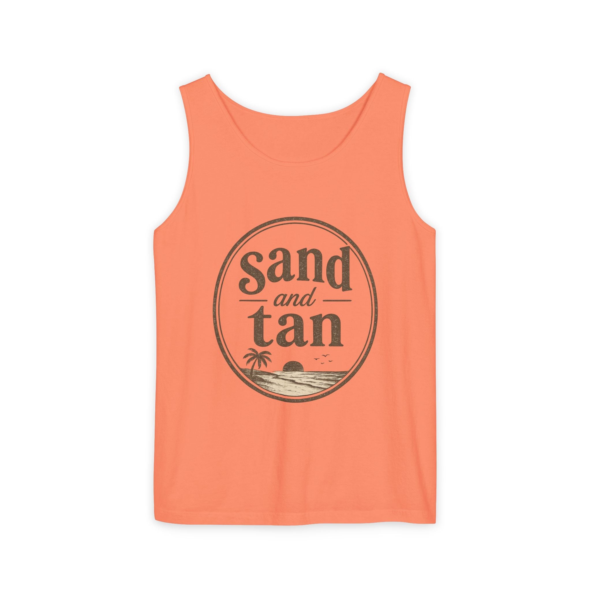 Sand and Tan Beach Tank Top — Vintage Surf Graphic