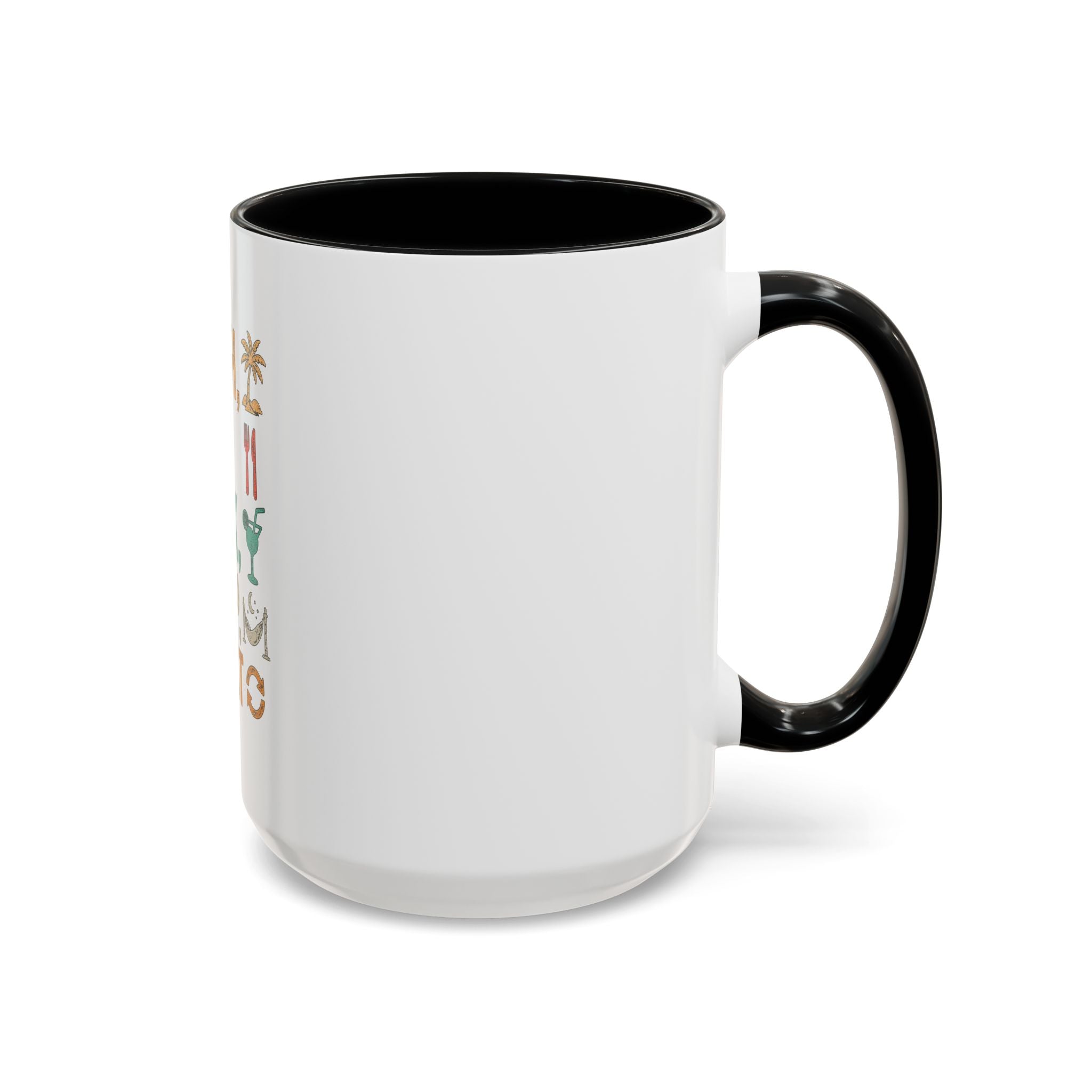 "Beach, Eat, Drink, Sleep, Repeat" Accent Coffee Mug (11, 15oz)