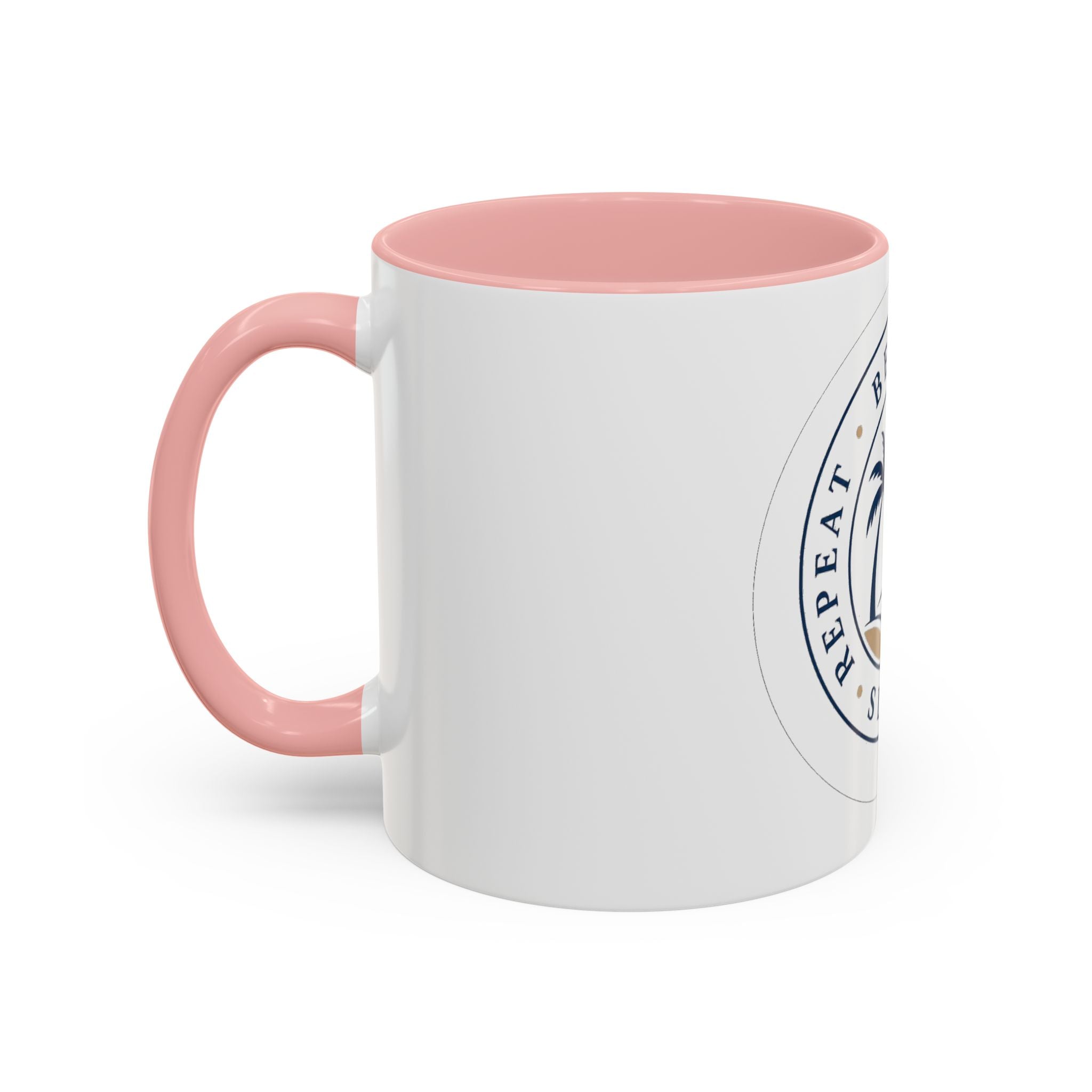 "Beach, Eat, Drink, Sleep, Repeat" Accent Coffee Mug (11, 15oz)