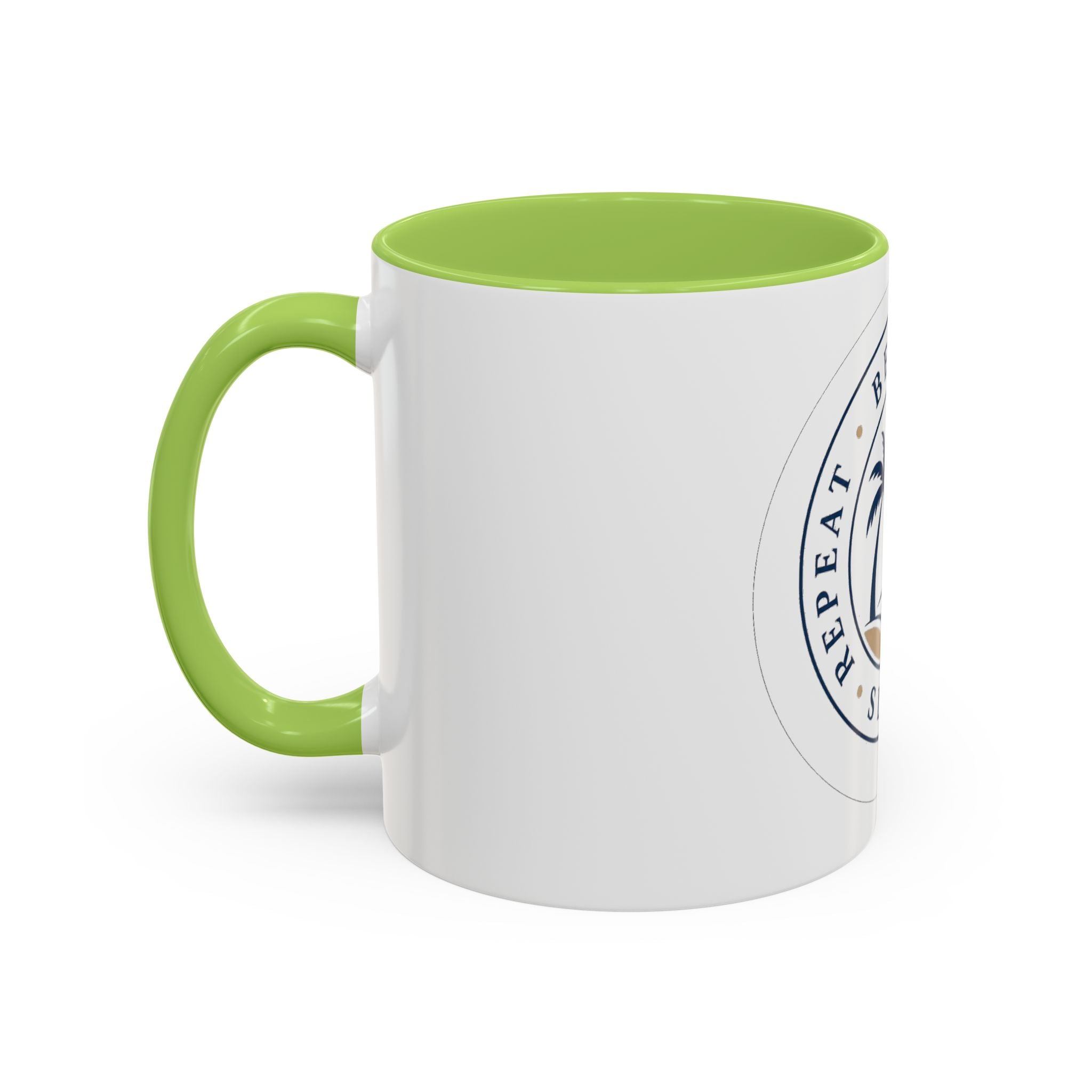 "Beach, Eat, Drink, Sleep, Repeat" Accent Coffee Mug (11, 15oz)